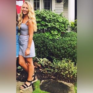 Striped skirt and top matching set.